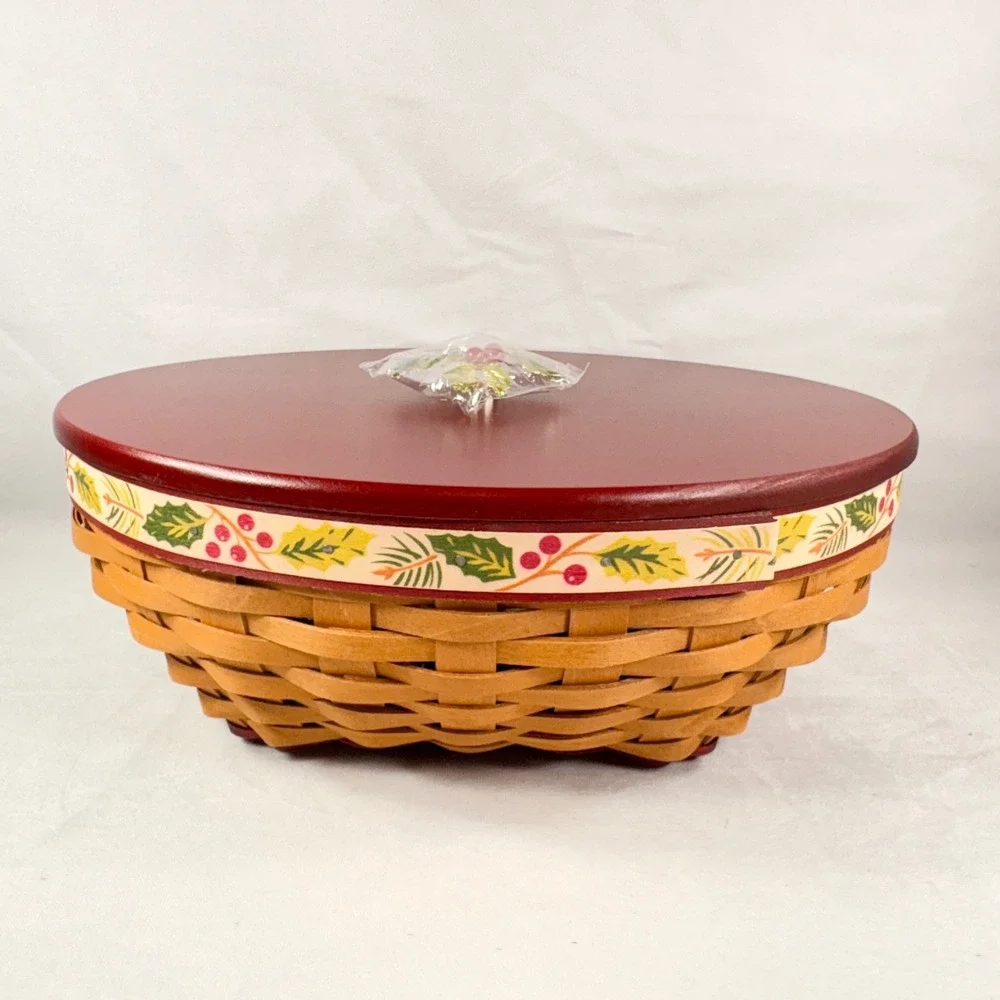 Longaberger Holly Berry 2011 Christmas Collection‎ Basket Lid Protector Red
